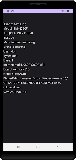 Android application Hello Universe screenshort