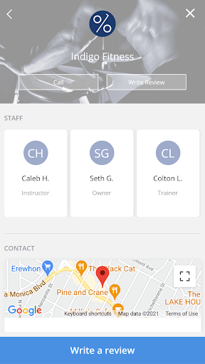 Android application Indigo Fitness screenshort