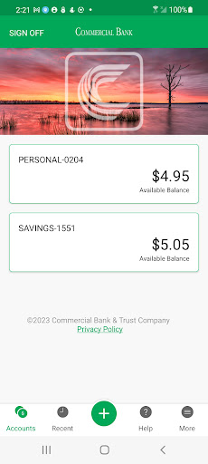 Commercial Bank & Trust Comp. Screen 2