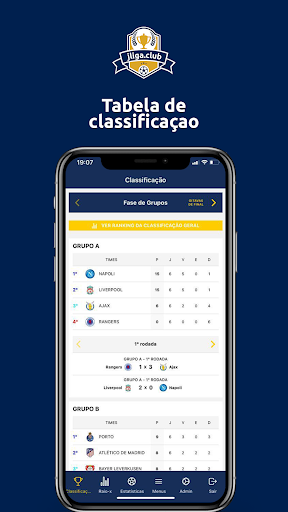 Android application jliga.club screenshort