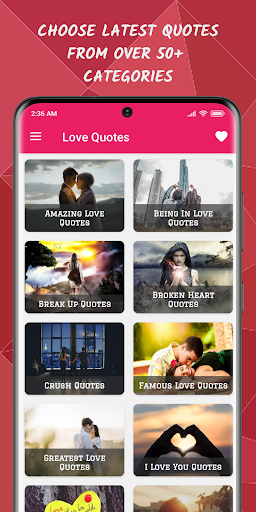 Android application Deep Love Quotes and Sayings screenshort