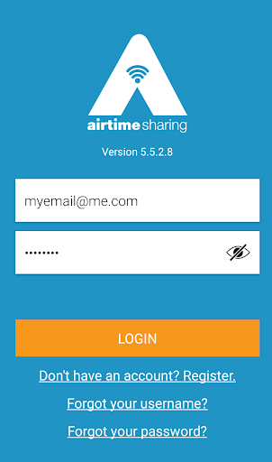 Android application Airtime Sharing screenshort