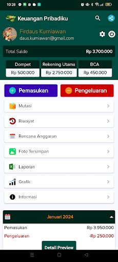 Android application Keuangan Pribadi ku screenshort