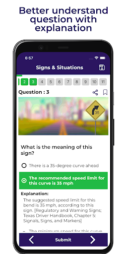 TX Drivers Practice Test Screen 2