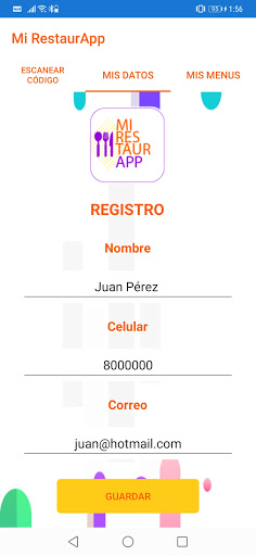 Mi RestaurApp Screen 2