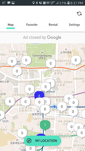 Android application Smart Seoul Bike screenshort