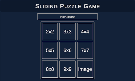 Android application Sliding Puzzle screenshort