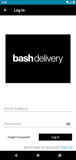 Bash Delivery Driver App Screen 2
