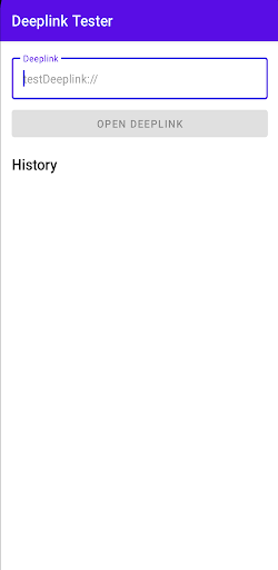 Android application Deeplink Tester screenshort