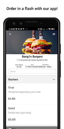 Android application Bang1nBurgers screenshort