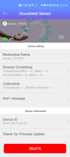 GlucoMedi Sensor Screen 2