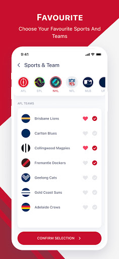 Budweiser Sports App Screen 3