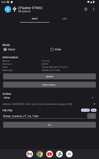 Screenshot of ZFlasher STM32