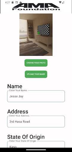 Ama Foundation App Screen 2