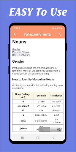Portuguese Grammar Screen 3