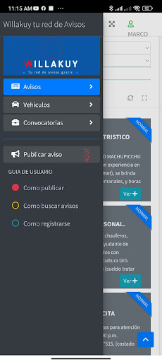 Android application WillakuyApp - tu red de avisos screenshort