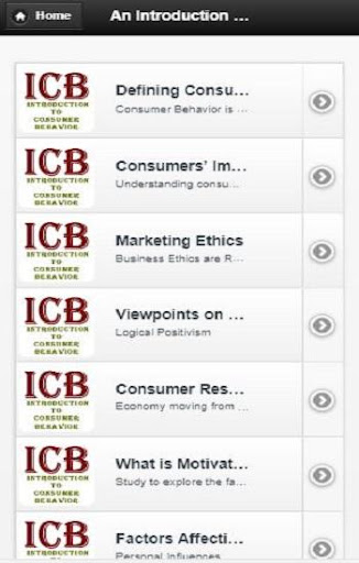 Android application Introduction of Consumer Behav screenshort