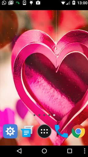 Android application pink heart wallpaper screenshort