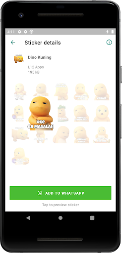 Yellow Dino WAStickerApps