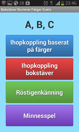 Bokstäver Nummer Färger Screen 2