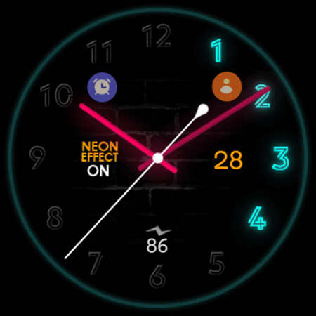 Neon analog watch face screenshot 11