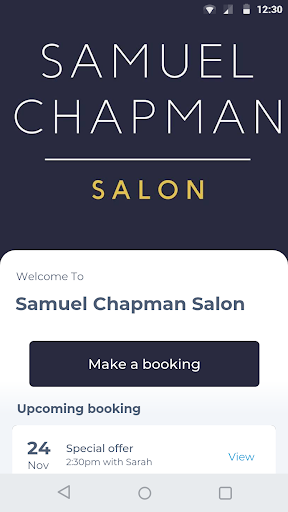 Android application Samuel Chapman Salon screenshort