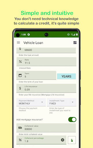 OPEX - Credit Simulator Screen 2