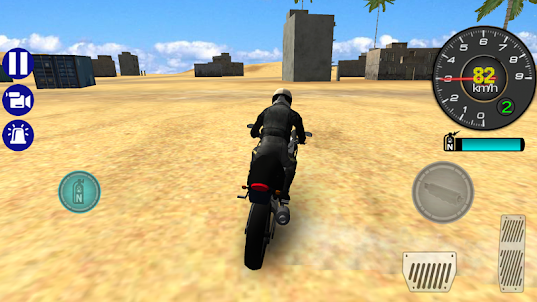 Police Motorbike Desert City
