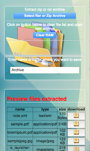 Android application Easy Archive Extractor screenshort