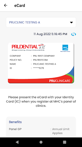 PRUClinicare Screen 3