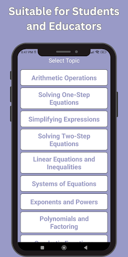 Algebra Solver Pro Quiz Game