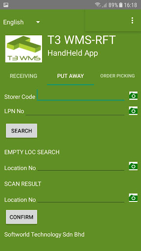 T3 WMS-RFT(HandHeld App) Screen 2
