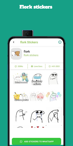Android application FLork Stickers WASticker screenshort