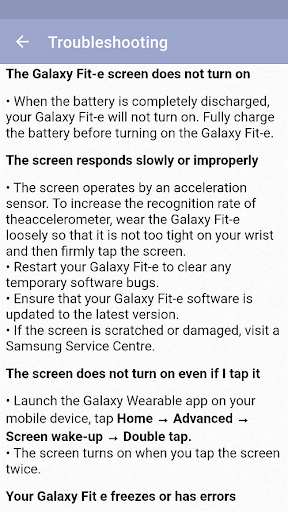 Galaxy Fit-e Guide Screen 3