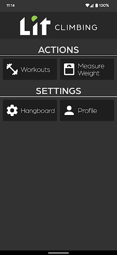 Android application Lit Hangboard screenshort