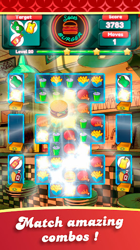 Crush The Burger Match 3 Game 2.5 screenshots 1