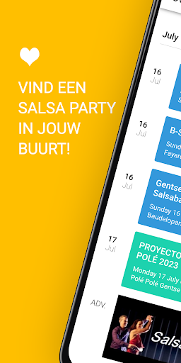 Android application Salsa Lovers agenda screenshort