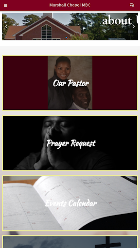 Android application Marshall Chapel MVC screenshort