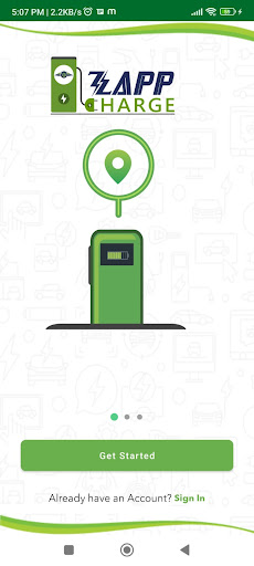 Android application ZappCharge screenshort