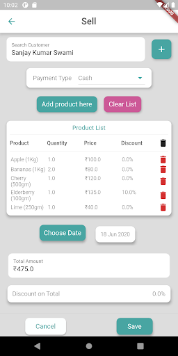 Buy Sell Inventory | Invoicing Screen 2