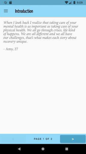 Recovery Guide – self care Screen 3