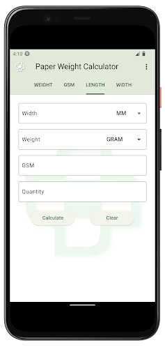 Paper Weight Calculator Screen 3