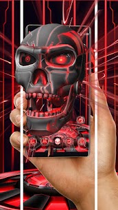 3D Tech Skull Launcher – Evil Halloween wallpaper For PC installation