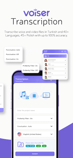Screenshot of Voiser Voiceover Transcription