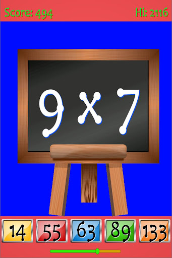 Speed Tables Math Quiz Screen 2