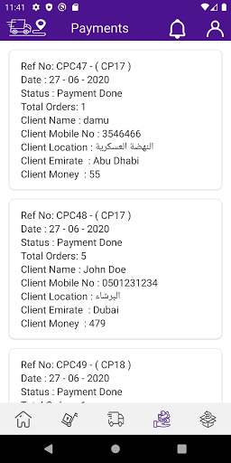 Android application Thiqa Driver screenshort