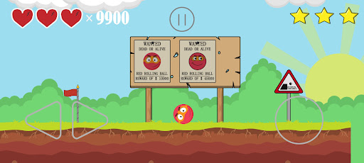 Android application Red Rolling Ball: Bounce Boy screenshort