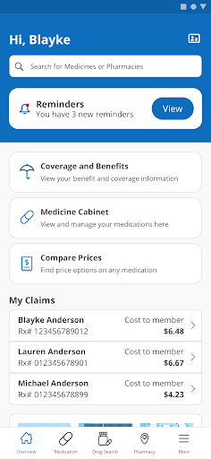Android application MyBlueRxMT screenshort