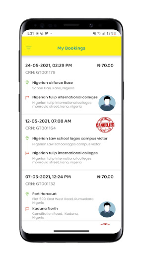 Global Taxi Customer Screen 3