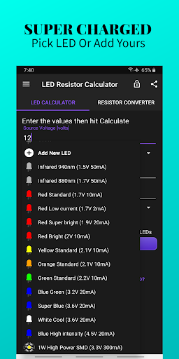 LED Resistor Calculator & SMD Screen 2